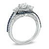 Thumbnail Image 1 of Previously Owned - Vera Wang Love Collection 1-1/5 CT. T.W. Diamond and Sapphire Three Stone Swirl Ring in 14K White Gold