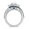Thumbnail Image 2 of Previously Owned - Vera Wang Love Collection 1-1/5 CT. T.W. Diamond and Sapphire Three Stone Swirl Ring in 14K White Gold