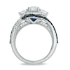 Thumbnail Image 3 of Previously Owned - Vera Wang Love Collection 1-1/5 CT. T.W. Diamond and Sapphire Three Stone Swirl Ring in 14K White Gold