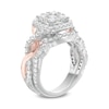 Thumbnail Image 2 of Previously Owned - 1-1/2 CT. T.W. Composite Diamond Square Frame Twist Shank Bridal Set in 14K Two-Tone Gold