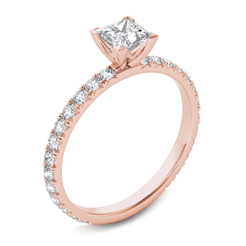 Main Image 2 of Previously Owned - 1 CT. T.W. Princess-Cut Diamond Engagement Ring in 14K Rose Gold