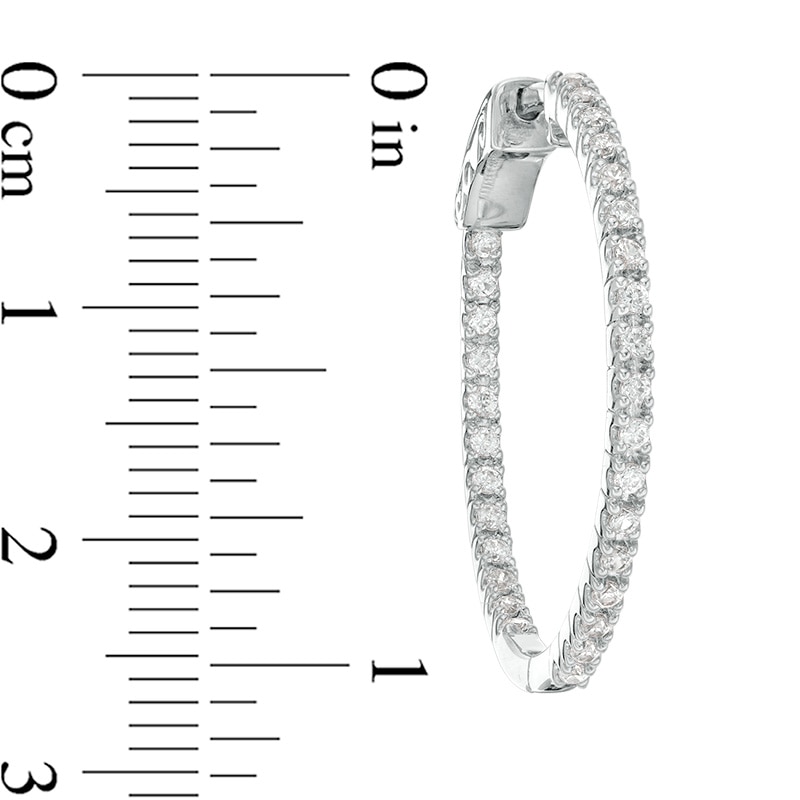 Main Image 2 of Previously Owned - 1 CT. T.W. Diamond Inside-Out Hoop Earrings in 10K White Gold