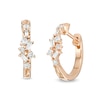Thumbnail Image 1 of Previously Owned - 1/4 CT. T.W. Baguette and Round Diamond Scatter Hoop Earrings in 10K Rose Gold