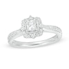Thumbnail Image 0 of Previously Owned - 1/2 CT. T.W. Princess-Cut Diamond Frame Vintage-Style Engagement Ring in 14K White Gold