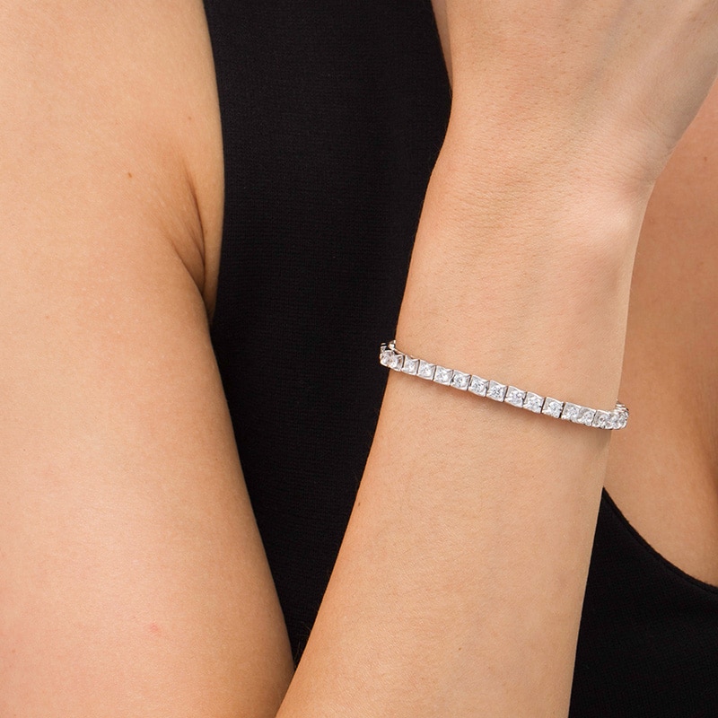 Main Image 2 of Previously Owned - 3 CT. T.W. Diamond Tennis Bracelet in 10K White Gold