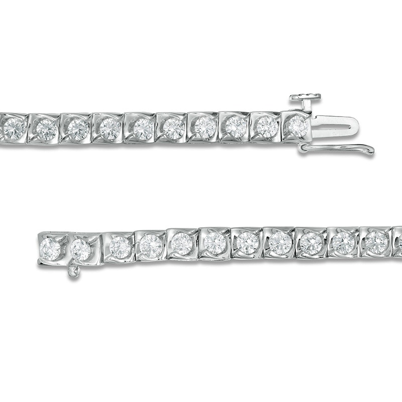 Main Image 3 of Previously Owned - 3 CT. T.W. Diamond Tennis Bracelet in 10K White Gold