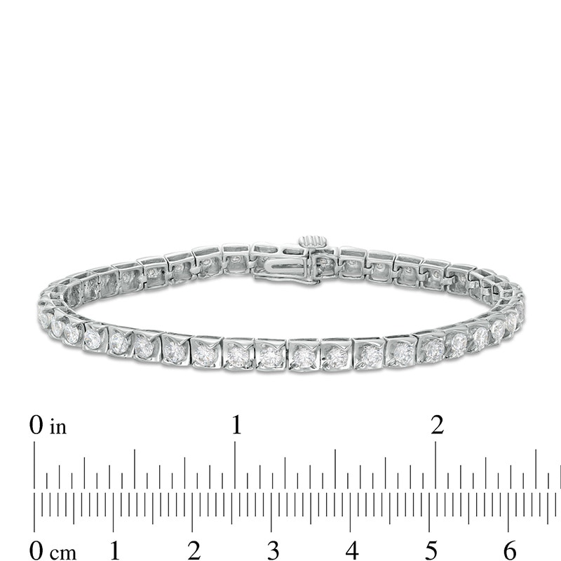 Main Image 4 of Previously Owned - 3 CT. T.W. Diamond Tennis Bracelet in 10K White Gold