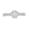 Thumbnail Image 4 of Previously Owned - 1/2 CT. T.W. Diamond Frame Vintage-Style Engagement Ring in 14K White Gold
