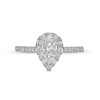Thumbnail Image 4 of Previously Owned - 3/4 CT. T.W. Composite Pear-Shaped Diamond Frame Engagement Ring in 10K White Gold