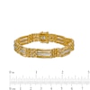 Thumbnail Image 4 of Previously Owned - 1 CT. T.W. Diamond Triple Row Bar and Brick Pattern Alternating Link Bracelet in 10K Gold