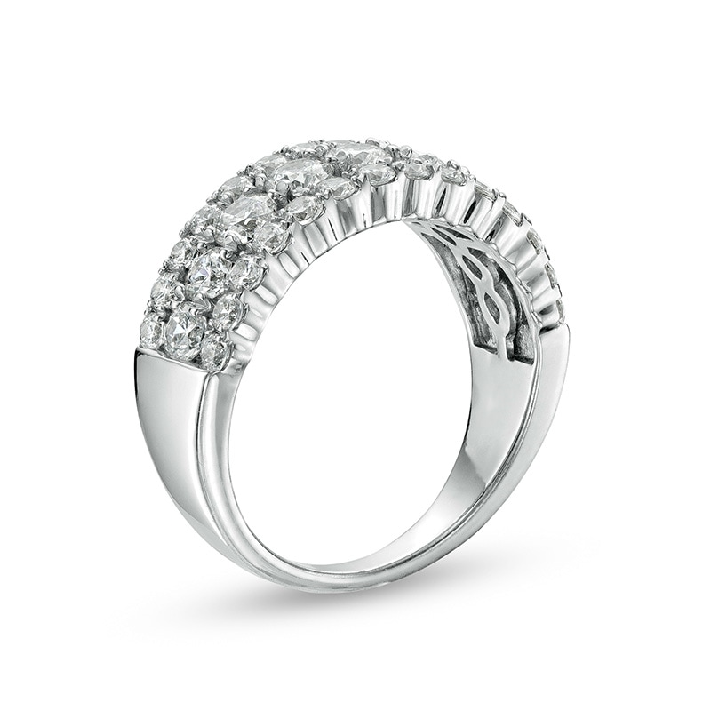 Main Image 2 of Previously Owned - 2 CT. T.W. Diamond Multi-Row Anniversary Ring in 14K White Gold