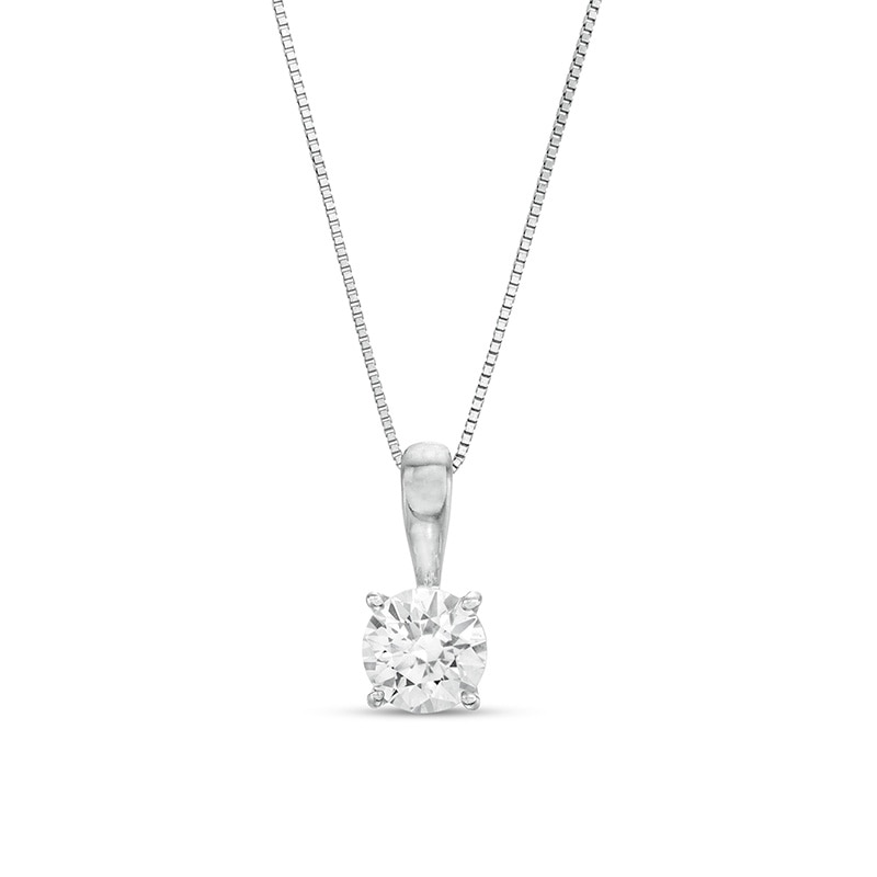 Main Image 1 of Previously Owned - 1 CT. T.W. Diamond Solitaire Pendant in 14K White Gold (J/I3)