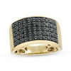 Thumbnail Image 1 of Previously Owned - 2 CT. T.W. Black Diamond Multi-Row Ring in 10K Gold