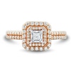Thumbnail Image 3 of Previously Owned - 1/2 CT. T.W. Princess-Cut Diamond Double Frame Split Shank Engagement Ring in 10K Rose Gold