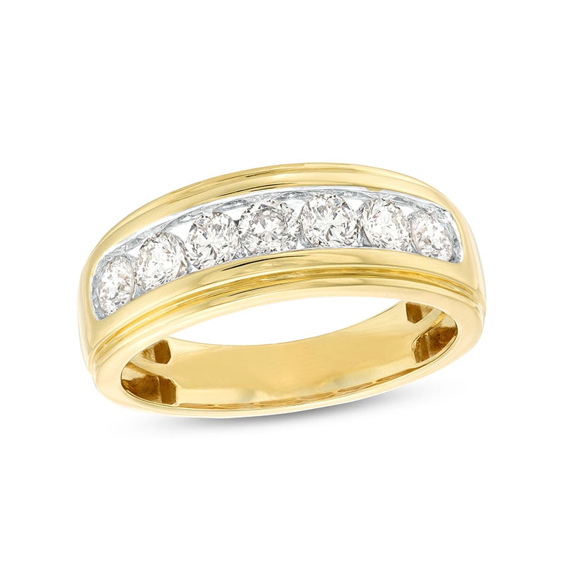 Main Image 1 of Previously Owned - 1-1/5 CT. T.W. Diamond Seven Stone Wedding Band in 10K Gold