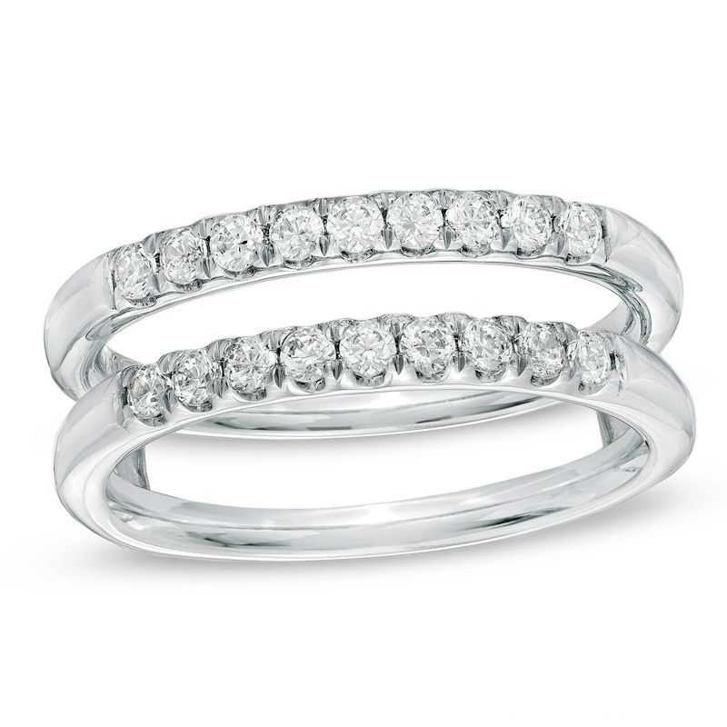 Main Image 1 of Previously Owned - Celebration Lux® 1/2 CT. T.W. Diamond Solitaire Enhancer in 18K White Gold (I/SI2)