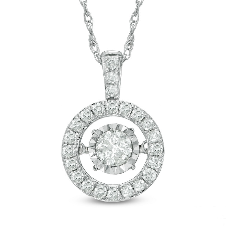 Main Image 1 of Previously Owned - 3/4 CT. T.W. Diamond Frame Pendant in 14K White Gold