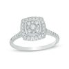 Thumbnail Image 1 of Previously Owned - 1/2 CT. T.W. Multi-Diamond Cushion Frame Engagement Ring in 10K White Gold