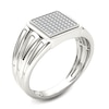 Thumbnail Image 2 of Previously Owned - Men's 1/5 CT. T.W. Composite Diamond Square Signet Ring in 14K White Gold