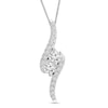 Thumbnail Image 1 of Previously Owned - Ever Us™ 1/2 CT. T.W. Two-Stone Diamond Bypass Pendant in 14K White Gold - 19"
