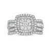 Thumbnail Image 4 of Previously Owned - 1-1/4 CT. T.W. Cushion Multi-Diamond Double Frame Bridal Set in 10K White Gold