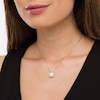 Thumbnail Image 2 of Previously Owned - 3/4 CT. T.W.  Lab-Grown Diamond Cushion-Shaped Frame Pendant in 14K White Gold (F/SI2)