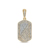 Thumbnail Image 0 of Previously Owned - Men's 3/4 CT. T.W. Diamond Frame Slant Striped Dog Tag Necklace Charm in 10K Gold