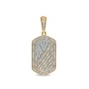 Thumbnail Image 1 of Previously Owned - Men's 3/4 CT. T.W. Diamond Frame Slant Striped Dog Tag Necklace Charm in 10K Gold
