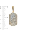 Thumbnail Image 1 of Previously Owned - Men's 3/4 CT. T.W. Diamond Frame Slant Striped Dog Tag Necklace Charm in 10K Gold