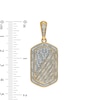 Thumbnail Image 2 of Previously Owned - Men's 3/4 CT. T.W. Diamond Frame Slant Striped Dog Tag Necklace Charm in 10K Gold