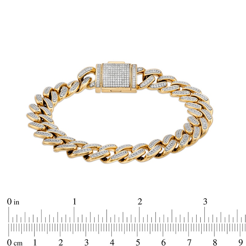 Main Image 4 of Previously Owned - 1-7/8 CT. T.W. Diamond Curb Chain Bracelet in 10K Gold – 8.5"