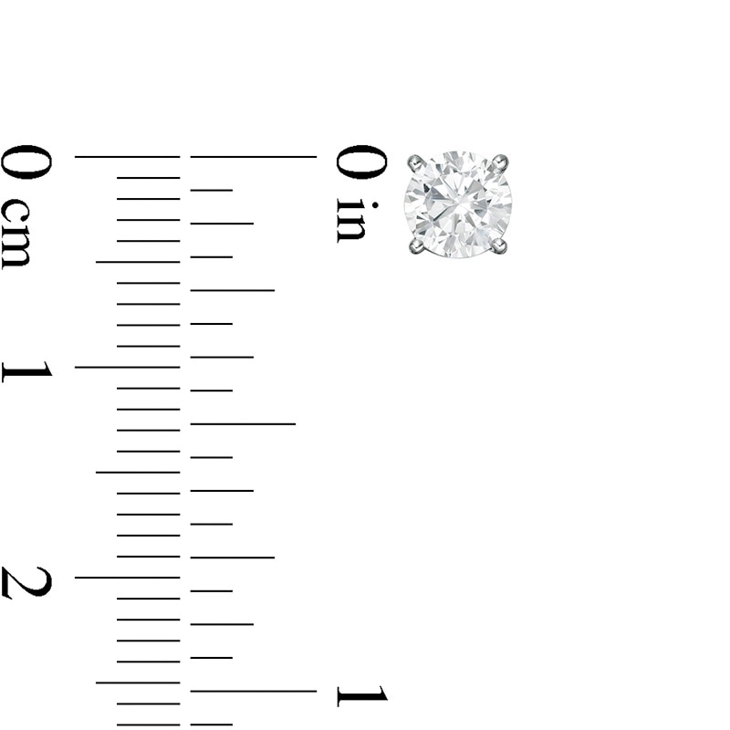 Main Image 3 of Previously Owned - 1 CT. T.W. Lab-Grown Diamond Solitaire Stud Earrings in 14K White Gold (F/SI2)