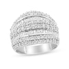 Thumbnail Image 1 of Previously Owned - 2 CT. T.W. Baguette and Round Diamond Edge Multi-Row Ring in Sterling Silver