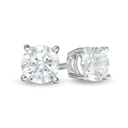 Previously Owned - 1/2 CT. T.W. Lab-Grown Diamond Solitaire Stud Earrings in 14K White Gold (F/SI2)