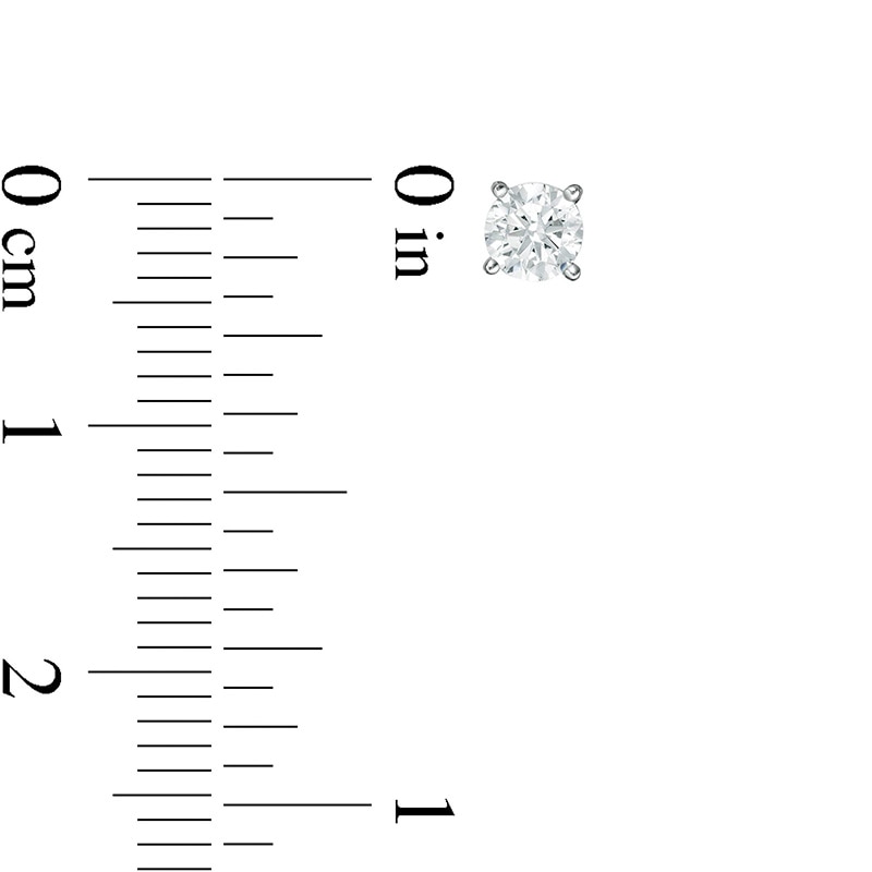Main Image 3 of Previously Owned - 1/2 CT. T.W. Lab-Grown Diamond Solitaire Stud Earrings in 14K White Gold (F/SI2)