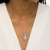 Thumbnail Image 2 of Previously Owned - 1 CT. T.W. Oval-Shaped Multi-Diamond Double Row Looped Pendant in Sterling Silver