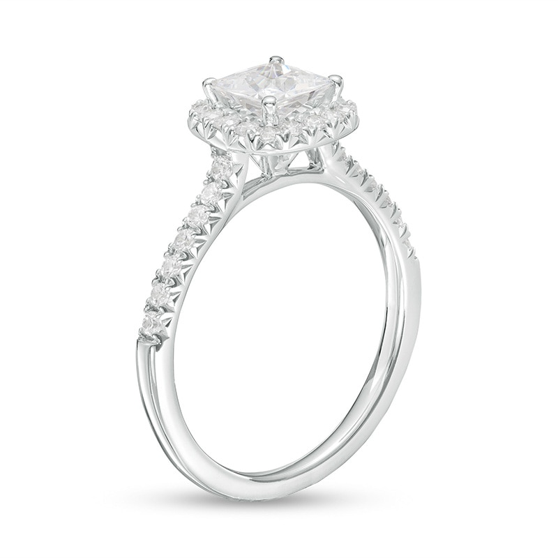 Main Image 2 of Previously Owned - 1-1/3 CT. T.W. Princess-Cut Lab-Grown Diamond Frame Engagement Ring in 14K White Gold (F/VS2)