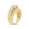 Thumbnail Image 3 of Previously Owned - 2 CT. T.W. Diamond Past Present Future® Triple Row Engagement Ring in 14K Gold