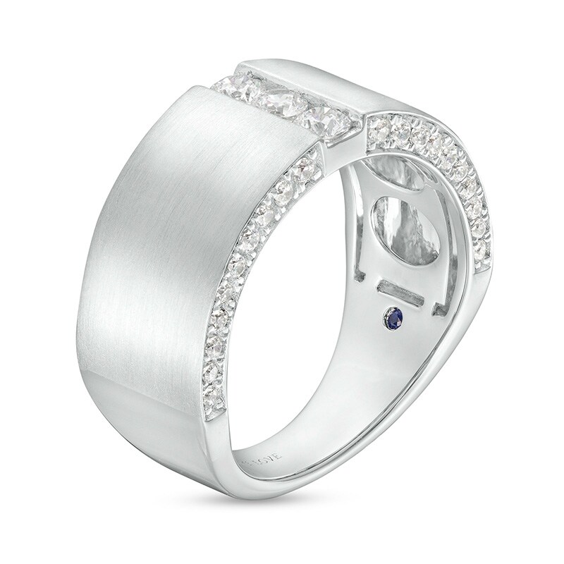Main Image 3 of Previously Owned - Vera Wang Men's 3/4 CT. T.W. Lab-Grown Diamond Wedding Band in 14K White Gold