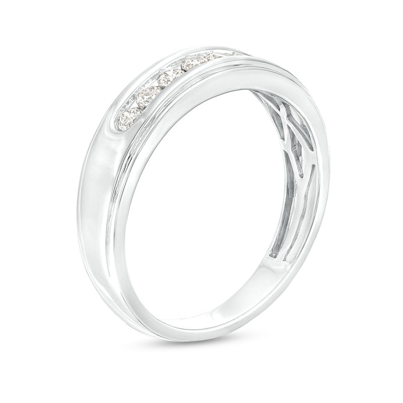 Main Image 3 of Previously Owned - 1/3 CT. T.W. Diamond Seven Stone Wedding Band in 10K White Gold
