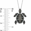 Thumbnail Image 2 of Previously Owned - 1/2 CT. T.W. Champagne and White Diamond Turtle Pendant in 10K White Gold
