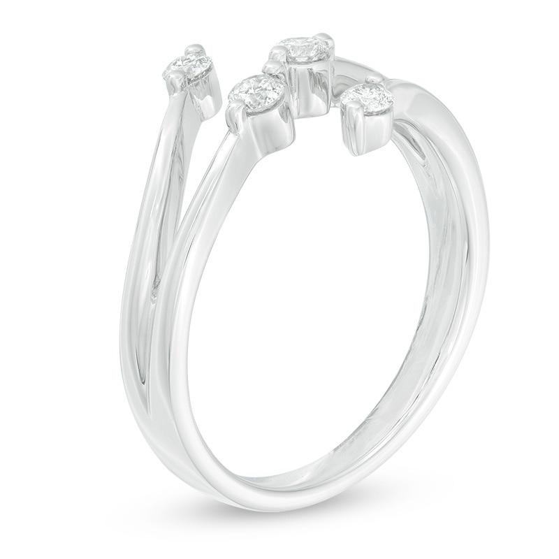 Main Image 2 of Previously Owned - 1/4 CT. T.W. Diamond Four Stone Bypass Ring in 10K White Gold