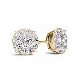 Previously Owned - 1-1/5 CT. T.W. Diamond Frame Stud Earrings in 10K Gold