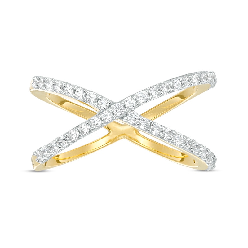 Main Image 4 of Previously Owned - 3/8 CT. T.W. Diamond Orbit Ring in 10K Gold