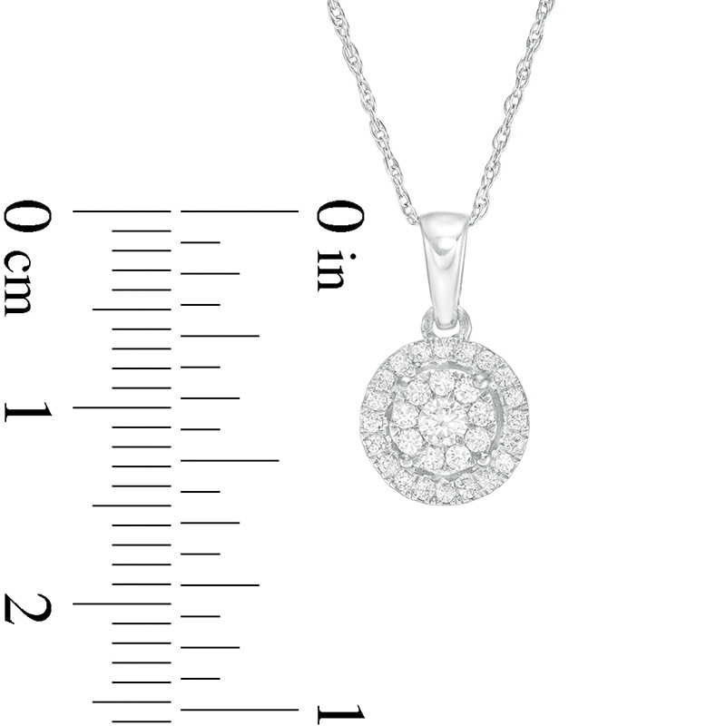 Main Image 3 of Previously Owned - 1/4 CT. T.W. Diamond Double Frame Pendant in 10K White Gold