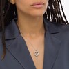 Thumbnail Image 2 of Previously Owned - 3/4 CT. T.W. Baguette and Round Diamond Double Row Heart Pendant in Sterling Silver