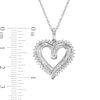 Thumbnail Image 3 of Previously Owned - 3/4 CT. T.W. Baguette and Round Diamond Double Row Heart Pendant in Sterling Silver