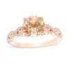 Thumbnail Image 1 of Previously Owned - Morganite and 1/3 CT. T.W. Diamond Braid Engagement Ring in 14K Rose Gold