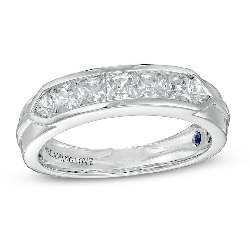 Main Image 1 of Previously Owned - Vera Wang Men's Limited Edition 1-1/3 CT. T.W. Diamond Wedding Band in 14K White Gold