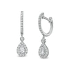Thumbnail Image 1 of Previously Owned - 1 CT. T.W. Pear-Shaped Diamond Frame Drop Earrings in 10K White Gold